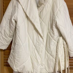 Boohoo Off-White Quilted Puffer Coat